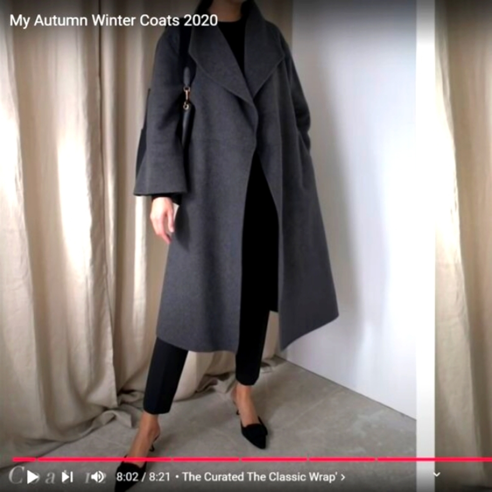 NWT The Curated Gray Cashmere Classic Wrap Coat Small EXTREMELY RARE STYLE/COLOR